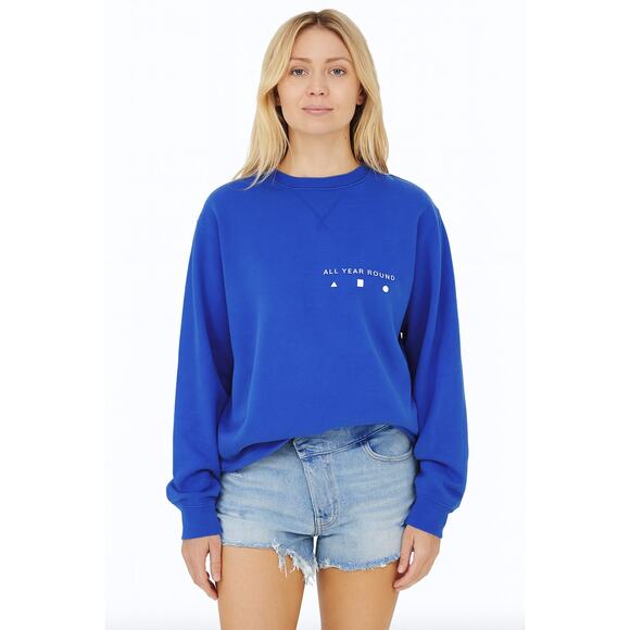 AYR All Year Round SZ XS The Sweatshirt Blue Sweatshirt Blue Embroidered Cotton - Picture 1 of 6